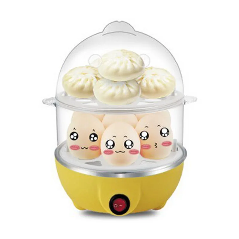 2-Layer Rapid Egg Cooker Steamer Electric Egg Poacher Boiler 14 Egg Capacity Removable Tray AUG889