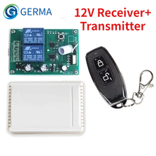 Germa 433 mhz interruptor de controle remoto universal, sem fio, interruptor de controle remoto dc 12v 2ch rf, módulo de receptor de relé + 2 ch rf transmissor remoto de 433 mhz