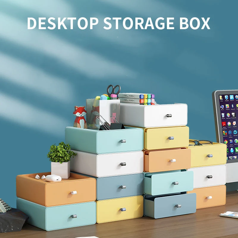 

Simple Office Drawer Storage Box Multi-layer Student Desktop Stationery Classification Storage Colorful Small Box Desk Finishing