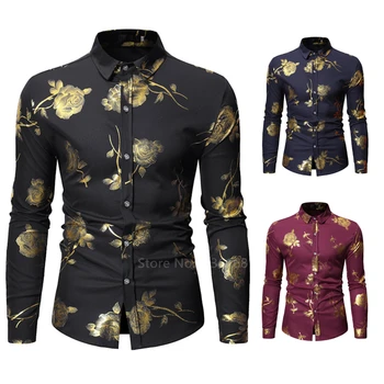 

2020 New Men African Clothing Long Sleeve Flower Print Shirt Coat Traditional Dashiki Stand Collar Suit Fashion Bazin Riche Top