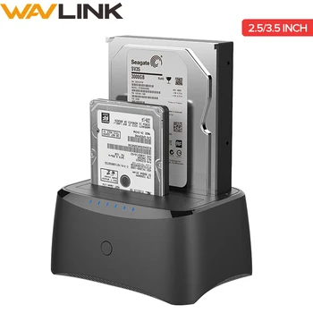 

Wavlink SATA HDD Docking Station USB 3.0 Hard Drive Enclosure for 2.5/3.5 Inch HDD SSD Dual Bay SATA to USB3.0 Case Box Docking