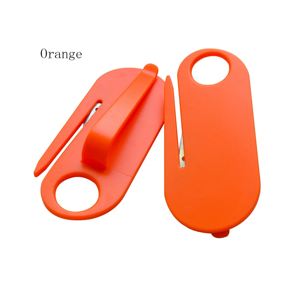 12 шт./упак. ремень безопасности режущий нож подвесной тип инструмент для разрезания ремня безопасности ручка сиденья ремень безопасности нож аварийный кошелек комплект - Цвет: Orange