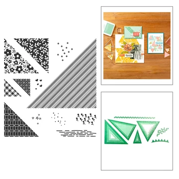 

2020 New Hot Pyramid Frame Nesting Layered Debossing Banner Heart Stamp and Metal Cutting Dies For Scrapbooking Card Foil Making
