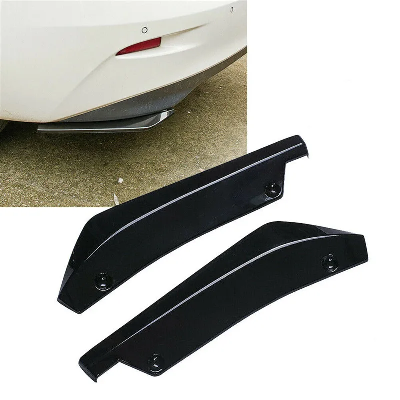 

Car Universal Rear Bumper Spoiler Canards Diffuser Car Side Fin Scratch Protector Black Rear Lip Wrap Angle Splitters Modificati