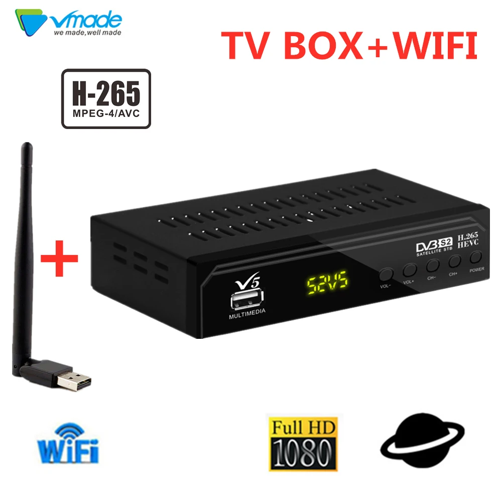 Vmade Full HD 1080P DVB S2 цифровой спутниковый ресивер с поддержкой USB WIFI Youtube|Спутниковое