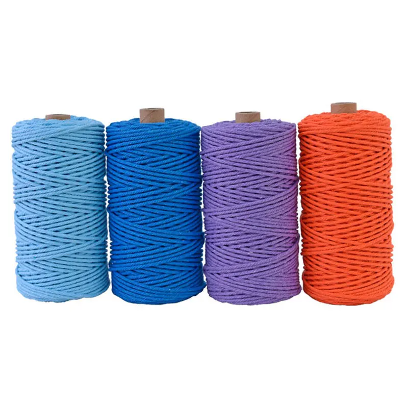 Corde Torsadée Colorée 100% Coton Fait Main Pour Décoration, Cordon