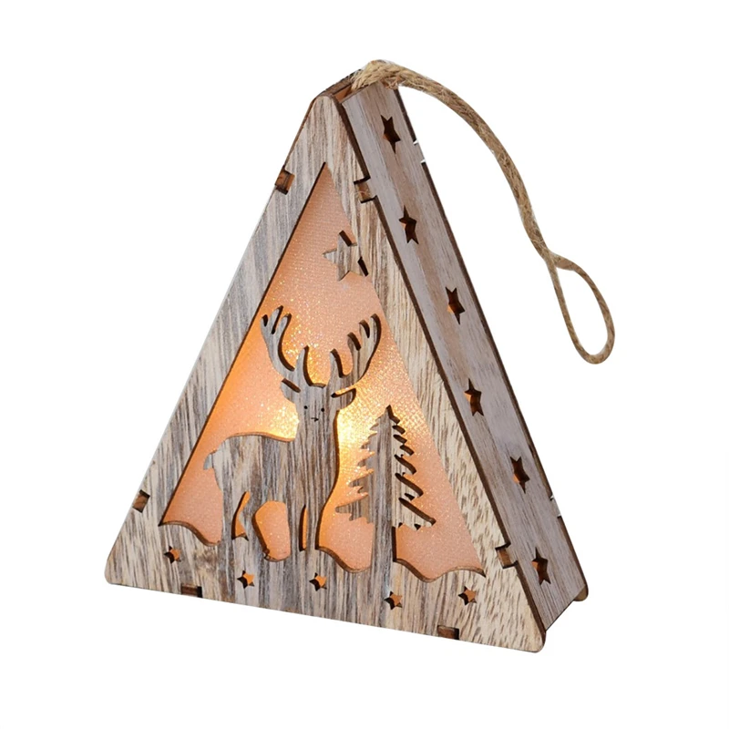 LED Garland Light Wood House Cute Christmas Tree Decoration Hanging Window Holiday Decoration Luces Led Decoracion 30OCT1101