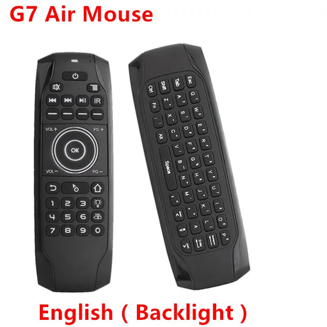 G7, английская, русская, с подсветкой, Fly Air mouse, гироскоп, ИК-обучение, Беспроводная мини-клавиатура, 2,4G, пульт дистанционного управления для Android tv BOX - Цвет: English backlit