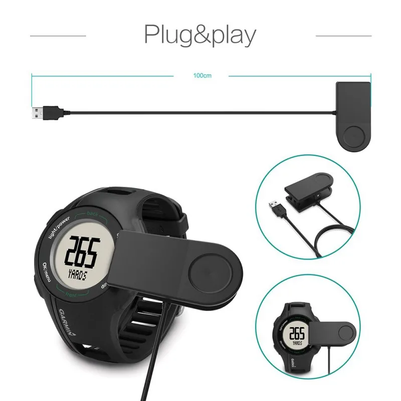 USB Charging Charger Clip for Garmin Forerunner 210 210W 110 110W Approach