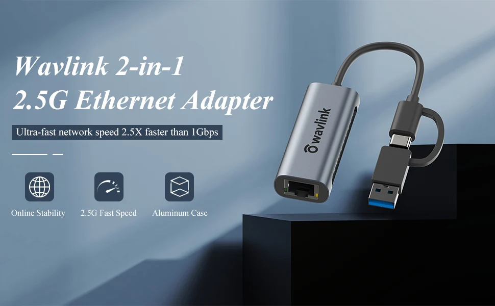 Placa de Rede, USB 3.0, 2500Mbps, 2.5G,