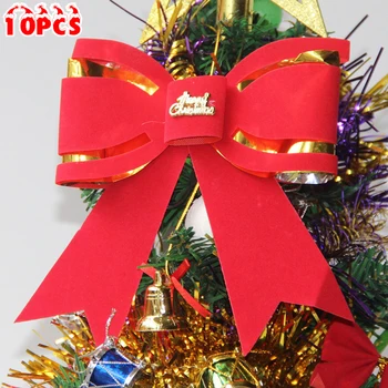 

Bows Bowknot Christmas Tree Ornaments Party Gift Xmas Decor Flocking Cloth