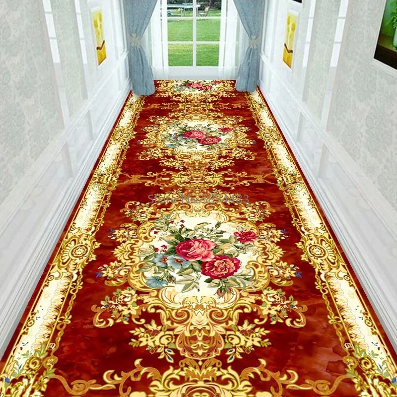 European Style Hallway Carpets Aisle Long Rug Hotel Home Corridor