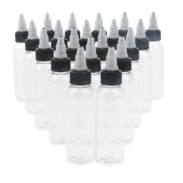 10pcs Clear Plastic Condiment Squeeze Bottles With Twist On Caps