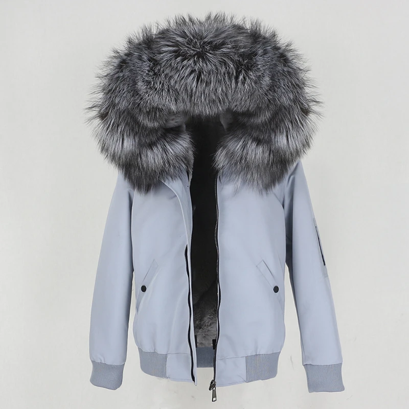 

MENINA BONITA 2022 Women Waterproof bomber Parka Real Fur Coat Winter Jacket Women Natural Raccoon Fox Fur Collar Hood Outerwear