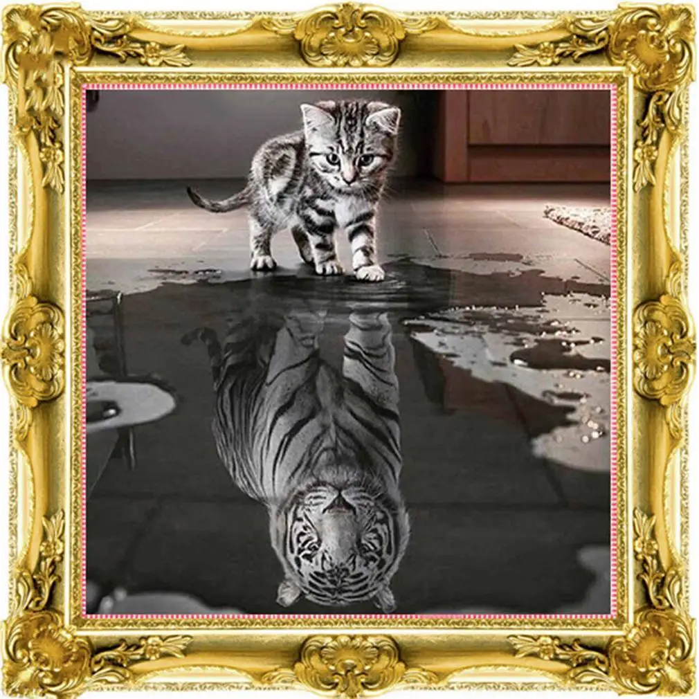 3D сделай сам Алмазная вышивка картина Животные Кошки тигра украшение дома MX