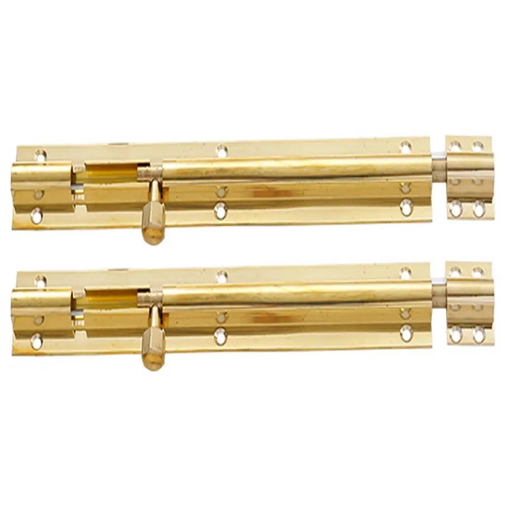 2 Pack Door Barrel Bolt Sliding Gate Latch Bolt Safety Copper Door Lock Copper Slide Lock for Door, with Screws, 6 Inch