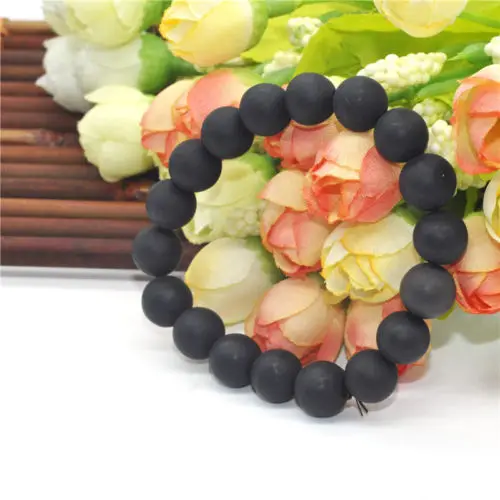 2021 friendship bracelets 8mm Real Black Bianshi Natural Bian Stone Bracelet For Men&Women bianshi bracelet