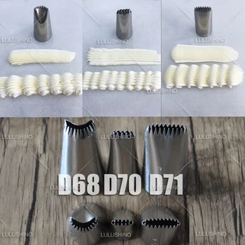 

D68/D70/D71Stainless Steel Icing Piping Nozzles Cake Decorating Pastry Tip Sets Cupcake Tools Bakeware