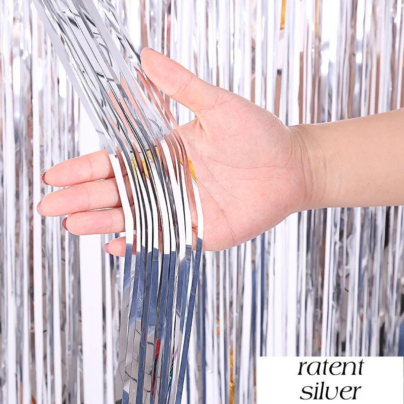 Matte Glitter Fringe Curtain for Birthday Party and Event Decoration