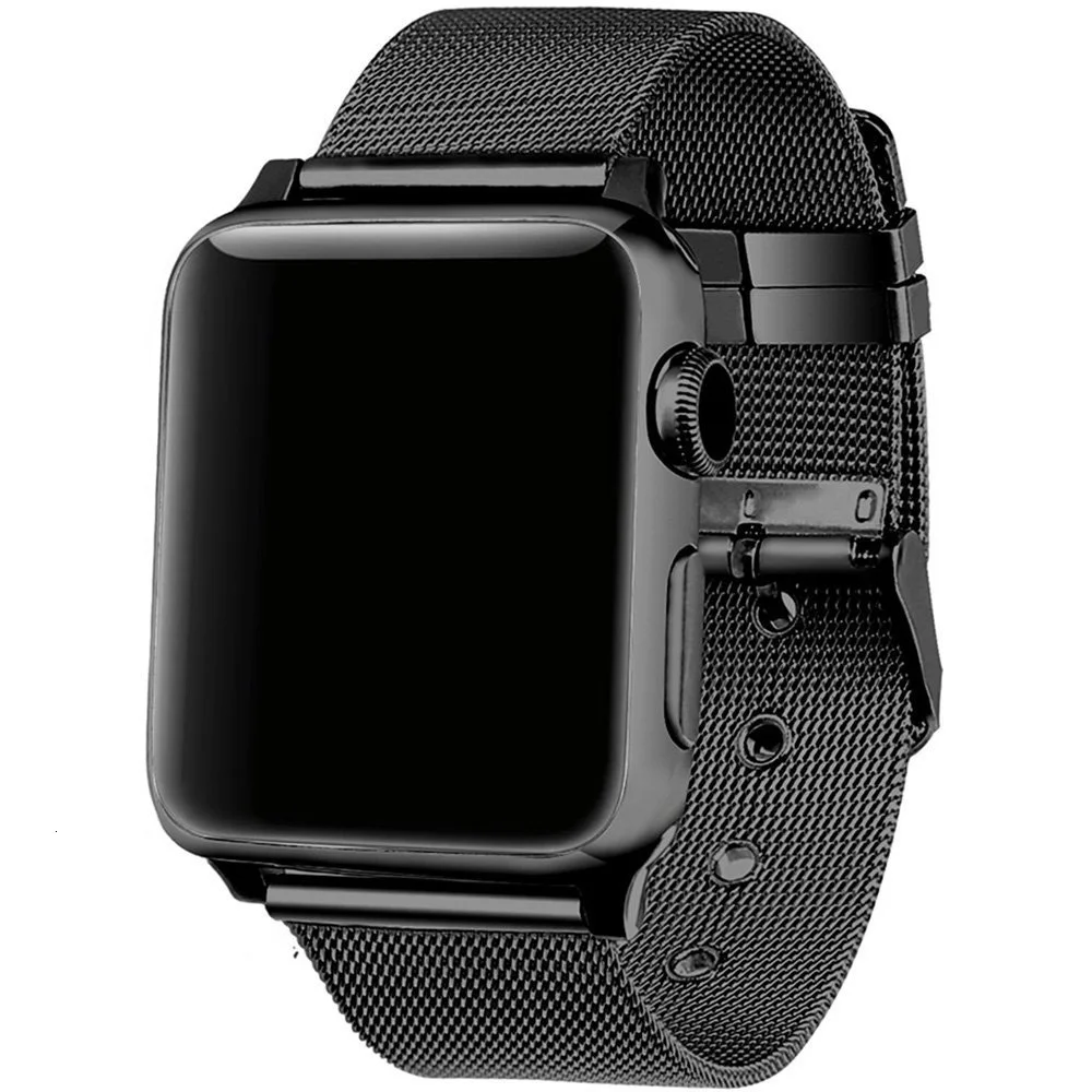 FOHUAS Миланская петля для apple watch Series 3 2 1 сменный Браслет iwatch ремешок из нержавеющей стали Пряжка с разъемом