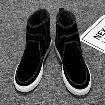 

2019 new men's boots winter fur outdoor sports shoes waterproof men's snow boots warm plush ankle boots motorcycle boots