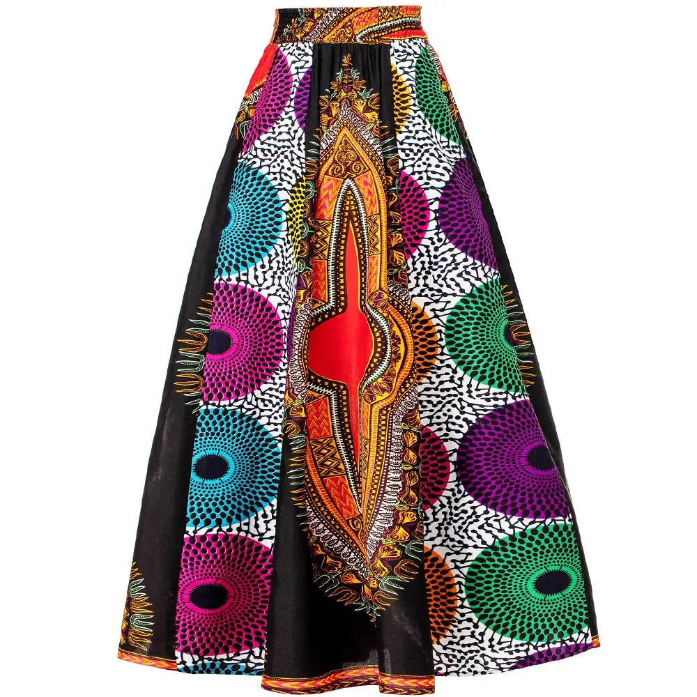 African Clothes for Women Fashion Ankar Circle Print Skirt Waist Elastic Skirt Casual Skirt African Dresses for Women