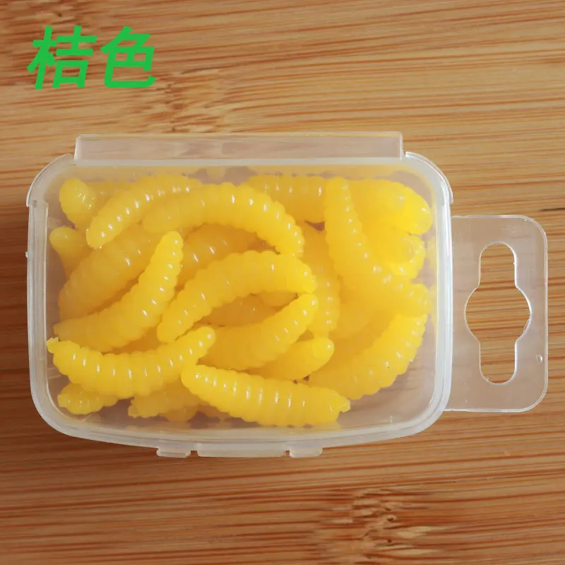 Weihai Bionic Мягкая приманка Mealworm 7 цветов на выбор ночной Светильник Мягкая приманка в виде червей приманка с изображением личинок Мягкая приманка