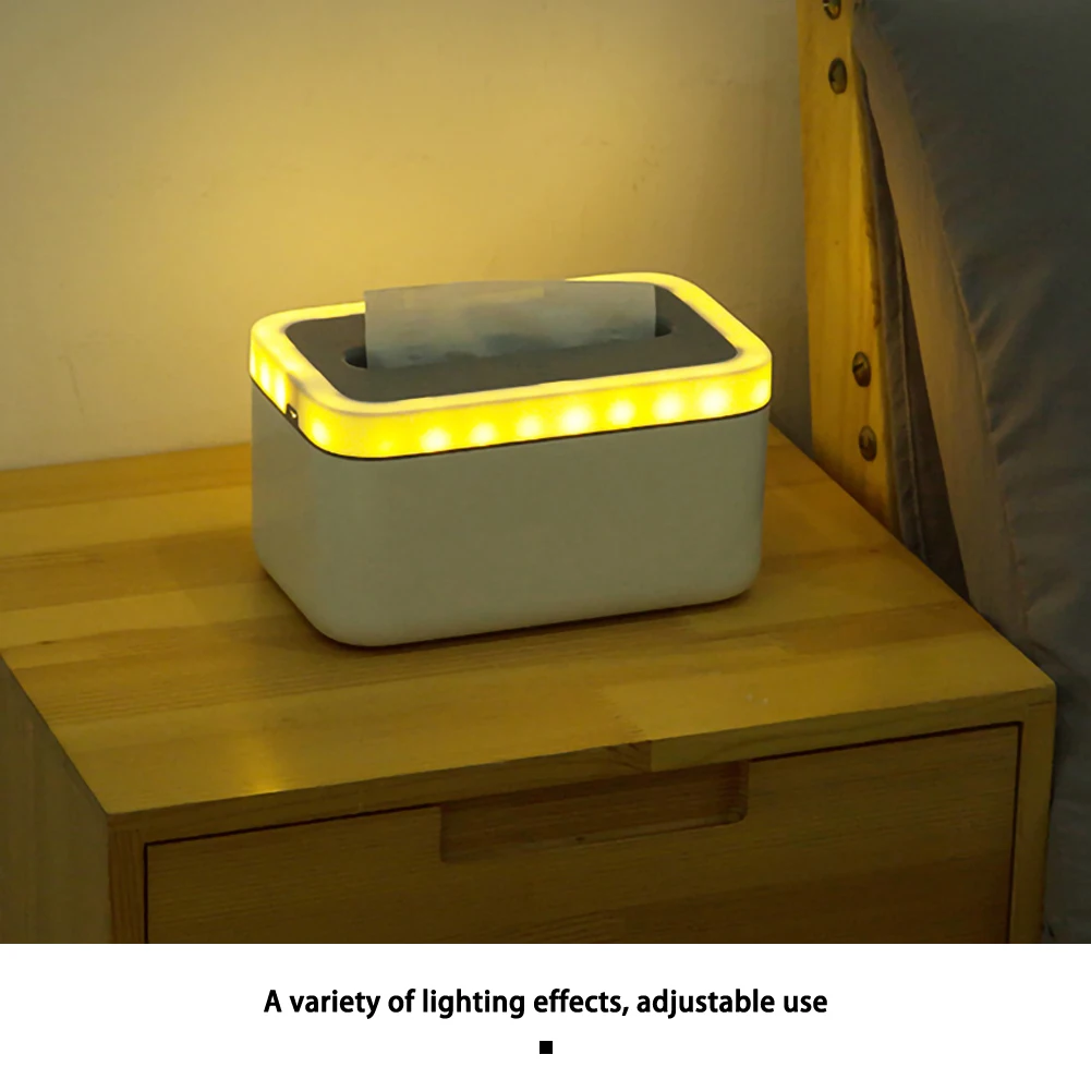 

Tissue Box With Night Light Home Kitchen Bedroom Plastic Tissue Box Car Napkins Holder Case Home Organizer Decoration Tools
