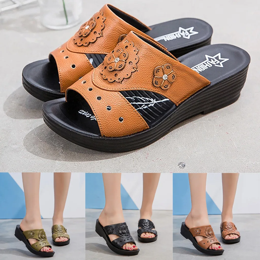 

shoes woman 2020 Newly arrived Women's Fashioh Summer Solid Peep Toe Casual Wedge Platform Shoes Ladies Sandals shoes woman #J6