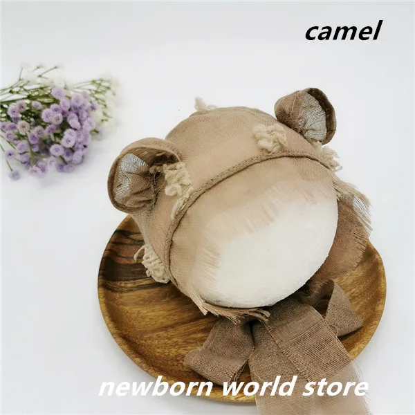 camel Новорожденный реквизит для фотосъемки шляпа, мультфильм шляпа - Цвет: camel