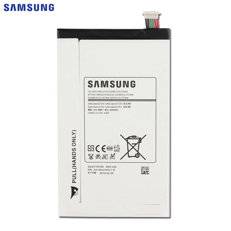Pаспродажа Samsung оригинальный сменный аккумулятор EB BT705FBC EB BT705FBE для samsung GALAXY Tab S 8,4 T700 T705 планшет аккумулятор 4900 мАч