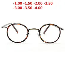 Солнцезащитные фотохромные очки для близорукости, оптические очки для мужчин, студенческие очки для близорукости, круглые очки, оправа-1,0-4,0 NX