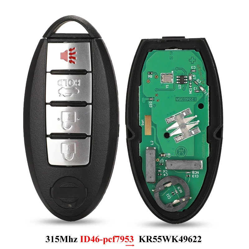Jingyuqin умный дистанционный ключ для NISSAN Altima Teana Maxima MURANO для Infiniti G25 G35 G37 Q60 FX35 FX37 QX70 FX50 315 МГц ID46 - Цвет: 315Mhz ID46-7953