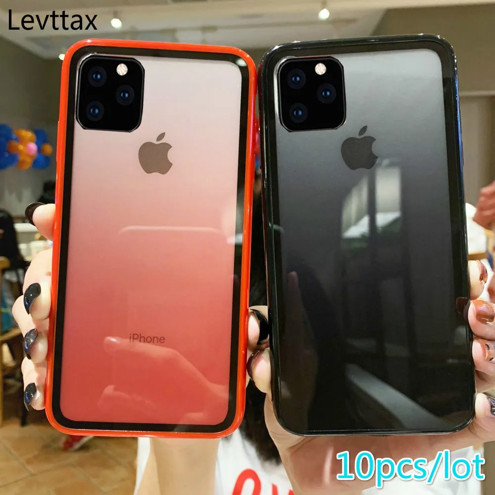 

10Pcs/lot Rainbow Transparent Cover For Acrylic Gradient Phone Case For iPhone 12 12 mini 11 Pro Max SE2 X XR XS Max 8 7 6S Plus