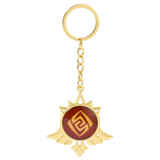 Game Genshin Impact Keychain Eyes of God keychains Luminous Metal Keychains Genshin God Eyes Fashion Lanyard Cosplay Pendant