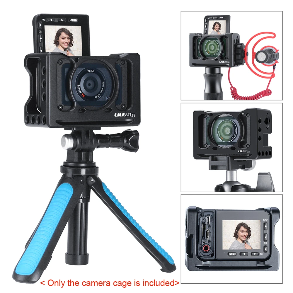 Алюминиевый сплав UURig C-RX0 II клетка для камеры Vlog кронштейн с холодным башмаком 1/4 дюймовые нити для камеры sony RX0 II