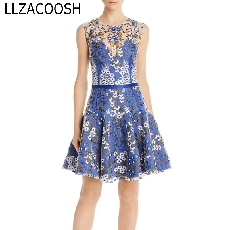 Новинка 2020 дизайнерское подиумное платье женские летние сетчатые кружевные