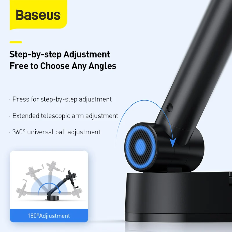 Гравитационный Автомобильный держатель для телефона Baseus с выдвижным основанием