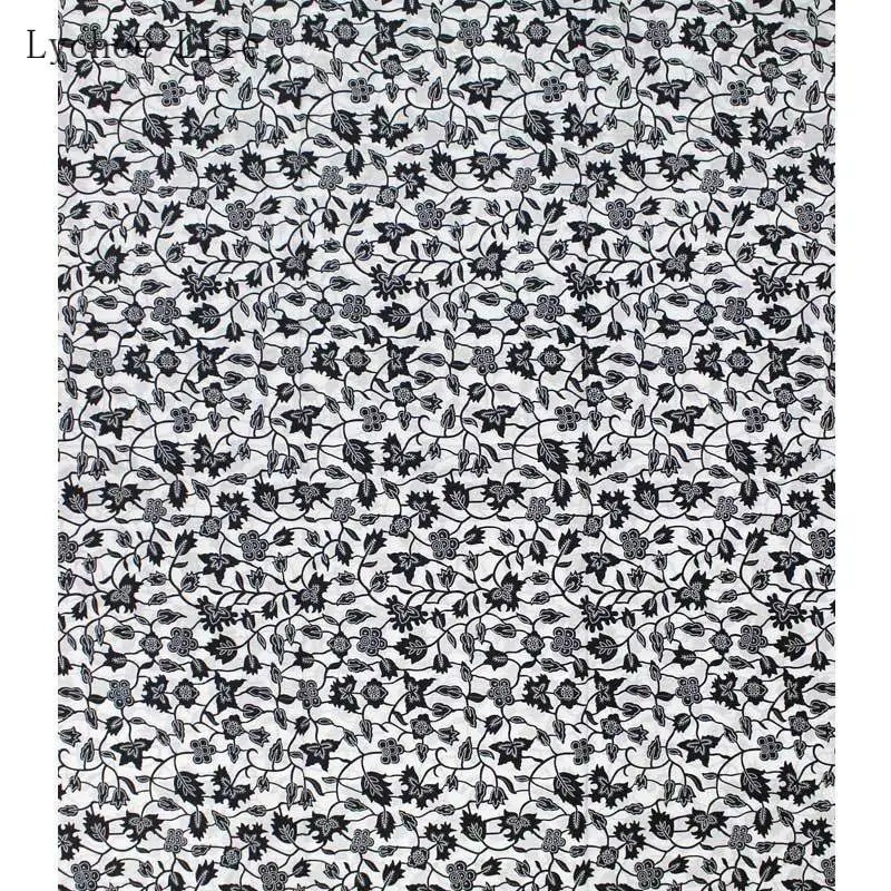 Lychee Life Анкара Африканский лист принты ткань черный белый цвет лоскутное шитье воск ткань для женщин атласное платье изготовление