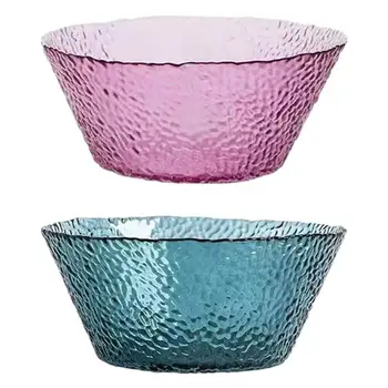 

2Pcs 1300ml Sala Bowls Simple Glass Bowl Snacks Salad Bowl Food Serving Bowl Dessert Container Storage Holder -Random Color