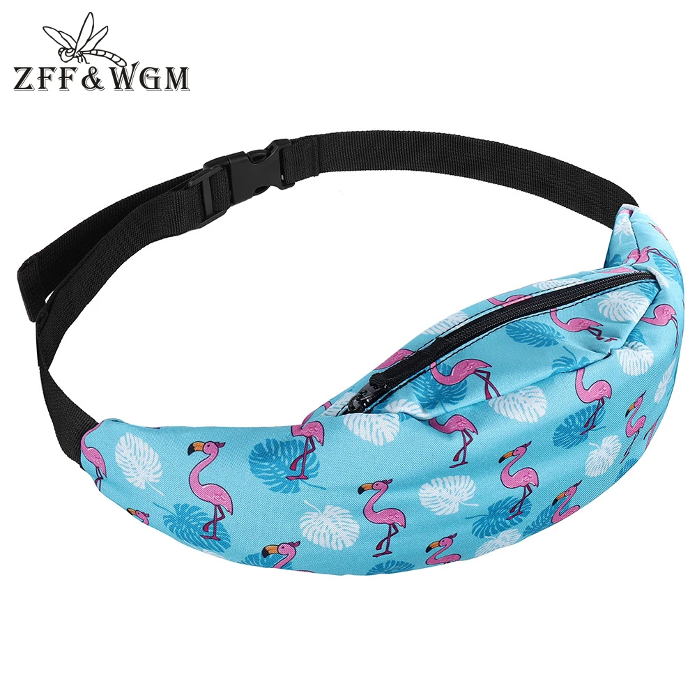 

ZFF&WGm 3D Print Chest Bag Vest For Women Hip-Hop Bags For Women 2020 Blue Zipper Waist Belt Bag For Women