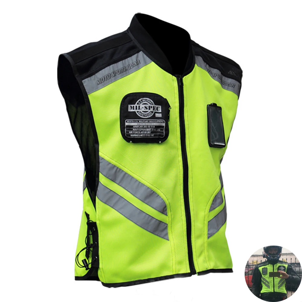 Для yamaha ktm honda suzuzki bmw Светоотражающая куртка мотоциклетный безопасный Предупреждение высокая видимость жилет командная форма