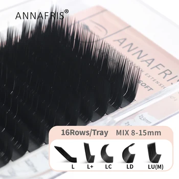 ANNAFRIS L 속눈썹, L +/LC/LD/LU(M) 컬 개별 속눈썹 내추럴 실크 밍크 매트 익스텐션 인조 속눈썹, 인조 실 마끼 라쥬