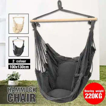 

Nordic Style White Hammock Outdoor Indoor Garden Dormitory Bedroom Hanging Chair For Child Adult Swinging Single Safety Hammock