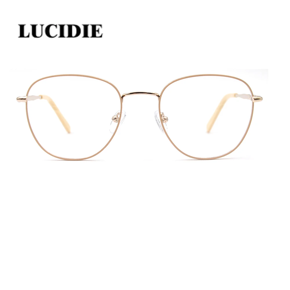 Lucidie модные круглые большие оправы для очков женские прозрачные линзы желтые очки оправа