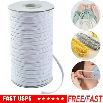 

120 Yard Length DIY Braided Elastic Band Tape Cord Knit Band Sewing 6mm Width