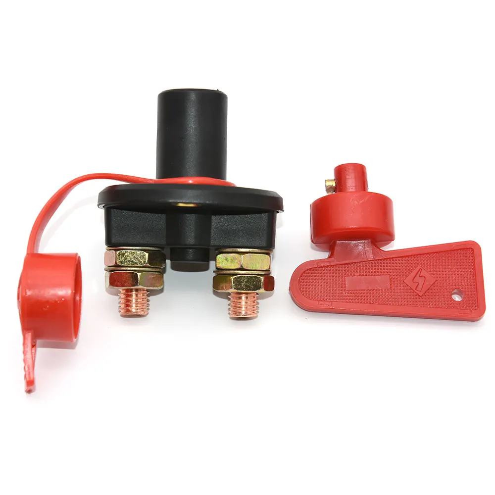 12V 24V Red Key Cut Off Battery Main Kill Switch Vehicle Car Modified Isolator Disconnector Car Power Switch for Auto truck boat