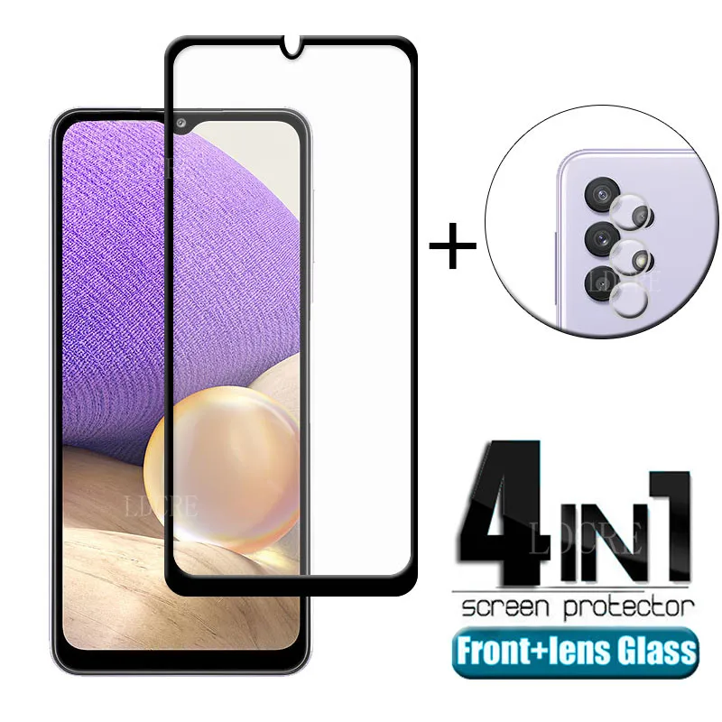 4 In 1 Per Samsung Galaxy A32 Vetro Per Samsung A32 Vetro Temperato Per Samsung A51 A71 A31 A41 M21 M51 M31S A02S A32 Vetro Dell'Obiettivo