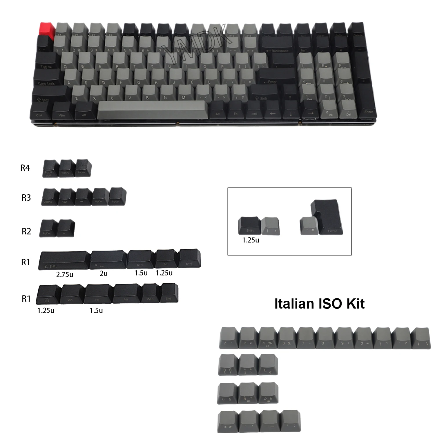 Dolch Laser Eteched UK Italian German Spain ISO Russian OEM Profile Thick PBT Keycap For MX Mechanical Keyboard YMD96 104 87 61