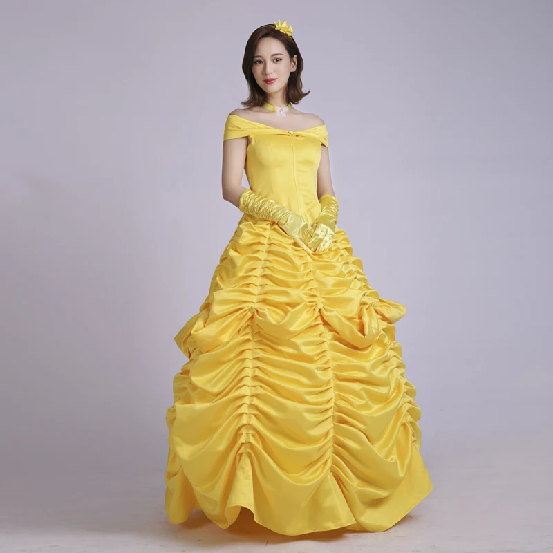 Custom-Made New Arrival Adult Princess Belle Cosplay Costume Halloween Costumes Dress For Women Girls |